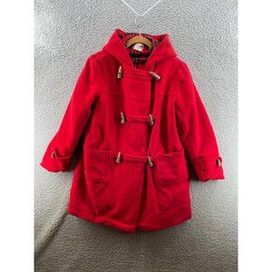 Vintage George White  Fort Brockhurst Wool Toggle Pea Coat Jacket Red Size 10